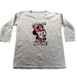 Minnie Mouse Girls Nightshirt Gray Minnie & You Graphic Casual Top Long Sleeve